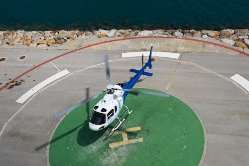 Helicopter in Barcelona heliport